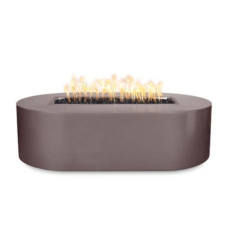 The Outdoor Plus 84 Rectangular Bispo Fire Pit - Powder Coated Metal - Java - Match Lit - Natural Gas OPT-BSPPC84-JAV-NG